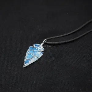 Opalite Arrowheads Wire Wraped Pendants
