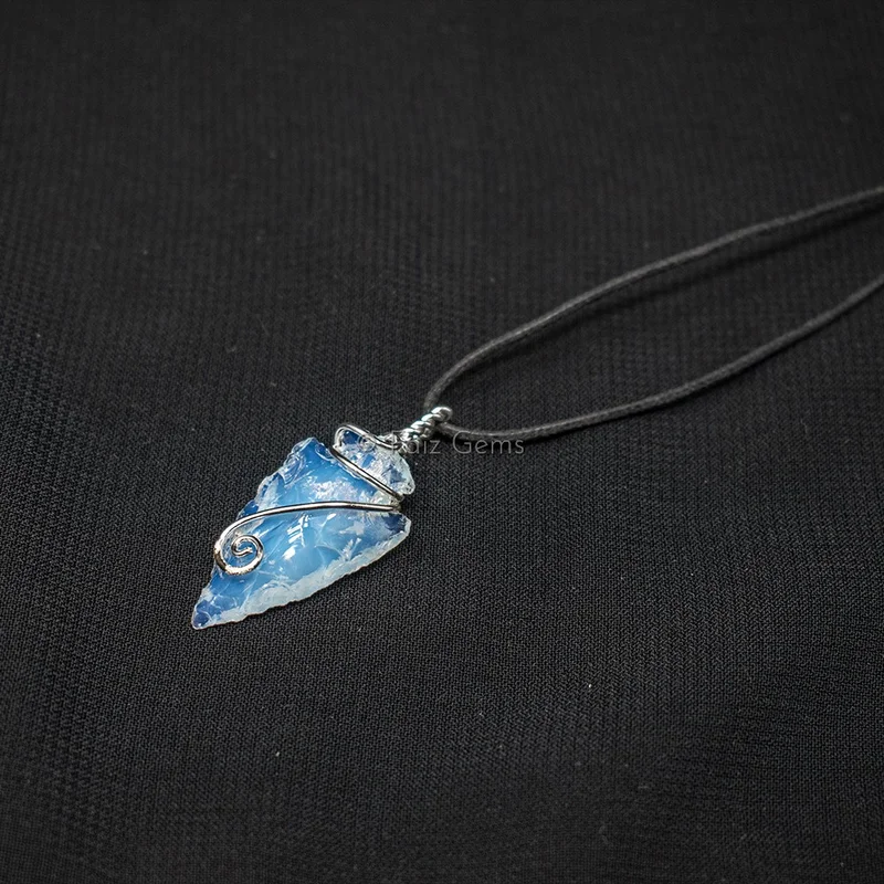 Opalite Arrowheads Wire Wraped Pendants