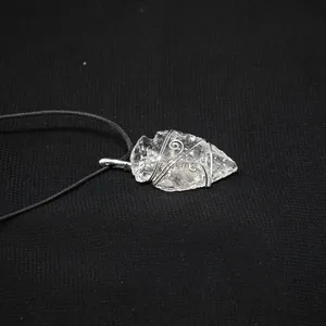 Crystal Quartz Arrowheads Wire Wraped Pendants