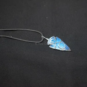 Opalite Arrowheads Wire Wraped Pendants