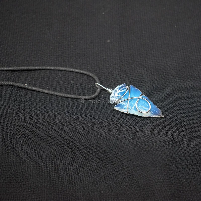 Opalite Arrowheads Wire Wraped Pendants