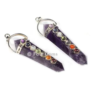 Amethyst Chakra Double Point Pendants