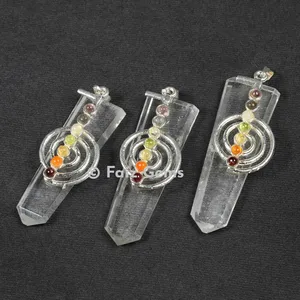 Crystal Quartz Choko reiki Chakra Pencil Pendants