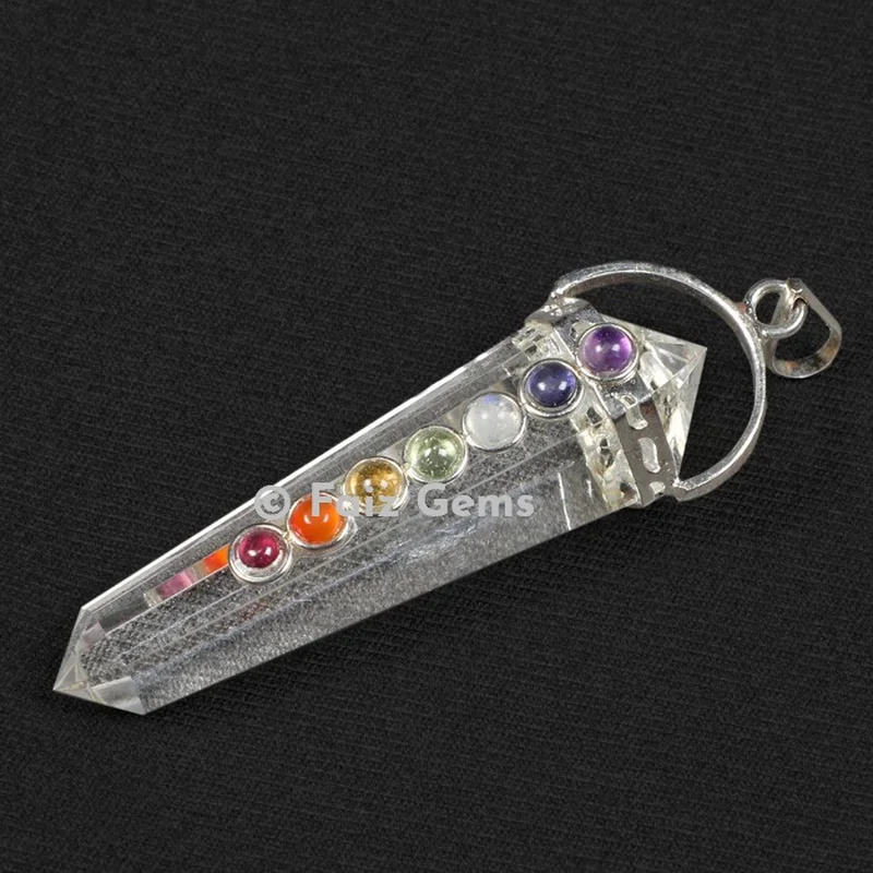 Crystal Quartz Chakra Double Point Pendants