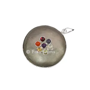 Pyrite Chakra Disc Pendants