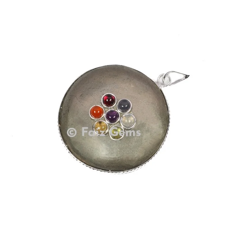 Pyrite Chakra Disc Pendants