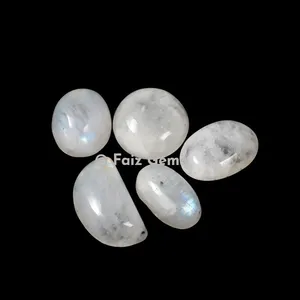 White Rainbow Moonstone Cabochons