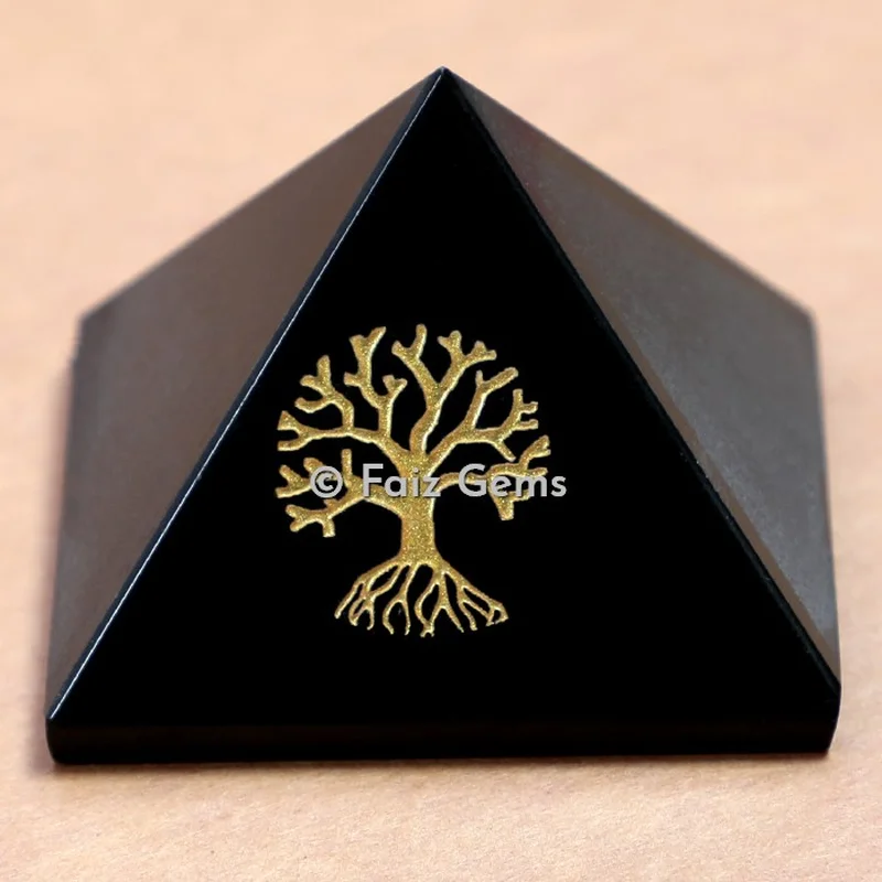 Black Agate Tree Of life Pyramids