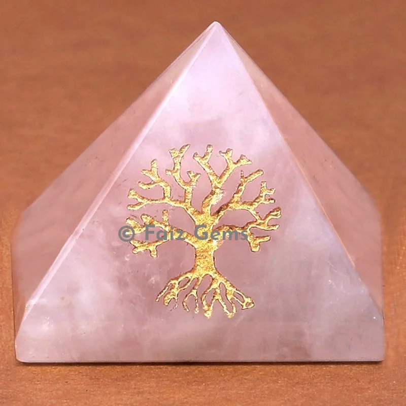 Rose Quartz Tree of Life Pyramids