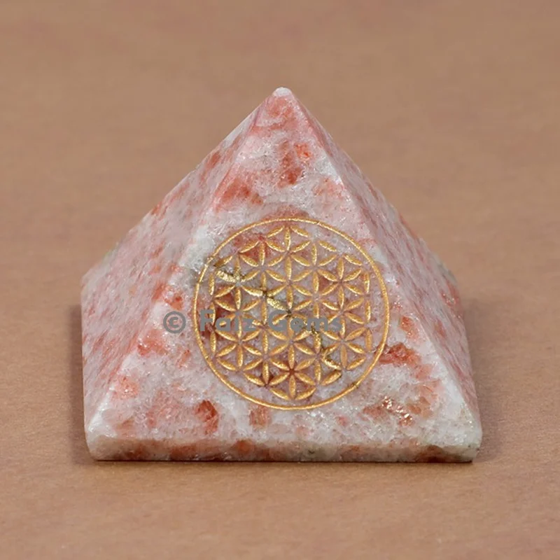 Sunstone Flower of Life Pyramids