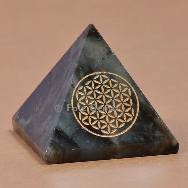 Labradorite Flower of Life Pyramids