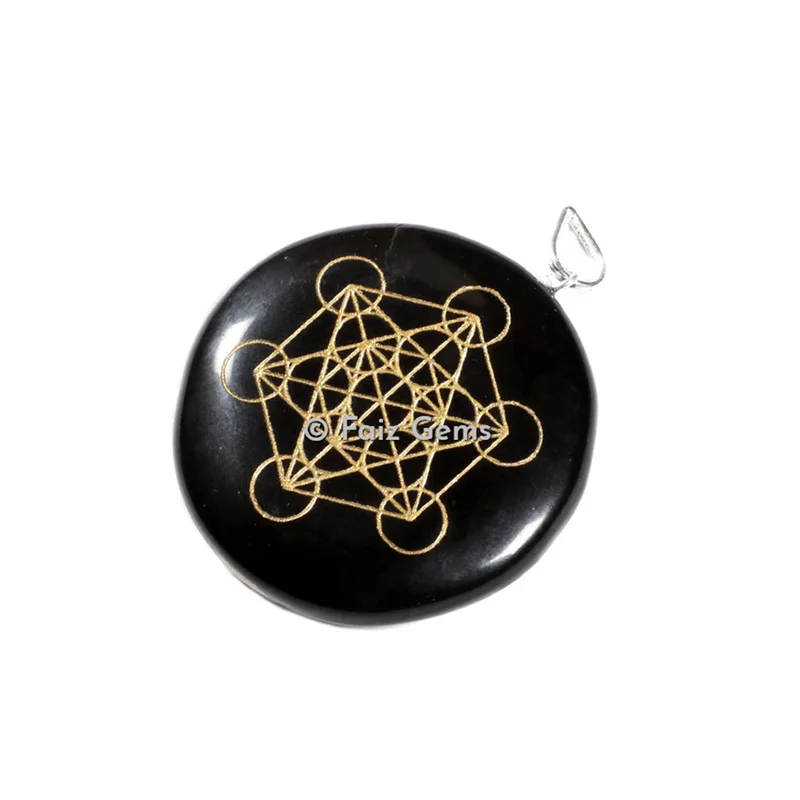 Metatrons Cube Symbol Engraved Pendant