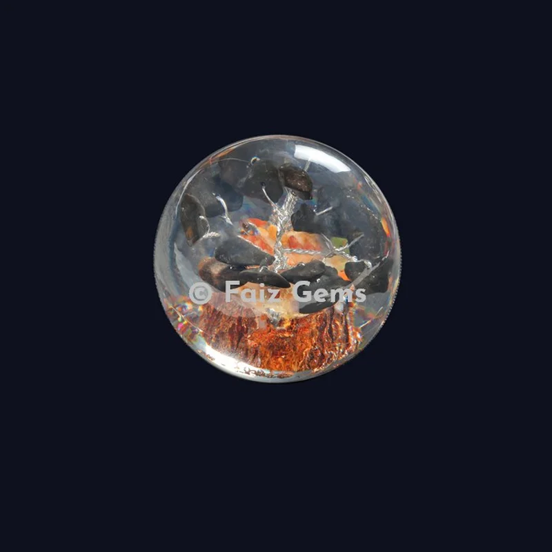 Black Agate Tree Orgone Spheres