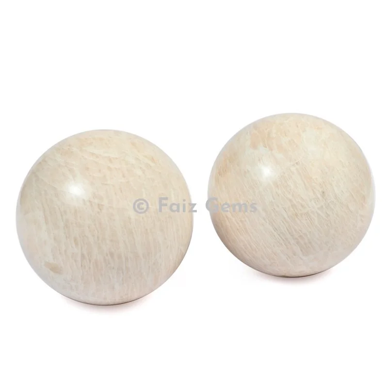 Cream Moonstone Spheres