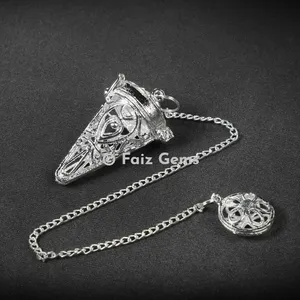 Openable Silver Flower Cage Metal Pendulum