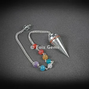 Seven Chakra Openable Silver Metal Pendulum