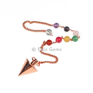 Copper Brass Seven Chakra Metal Pendulum