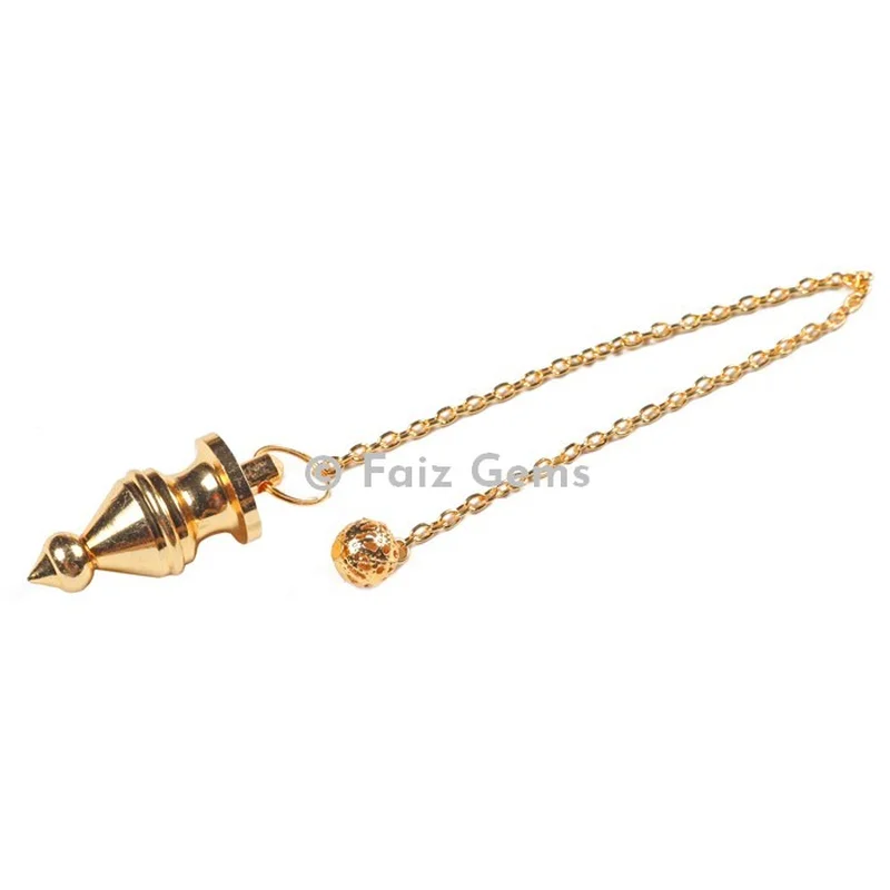 Golden Carved Egyptian Metal Pendulum