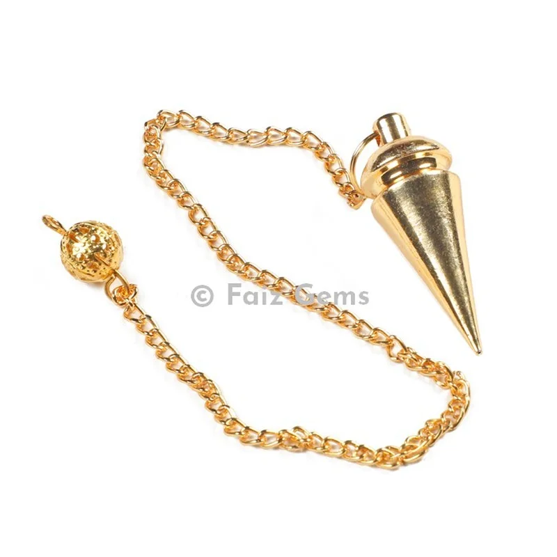Golden Long Egyptian Dowsing Metal Pendulum