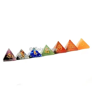 Chakra Stone Pyramids Sanskrit Set
