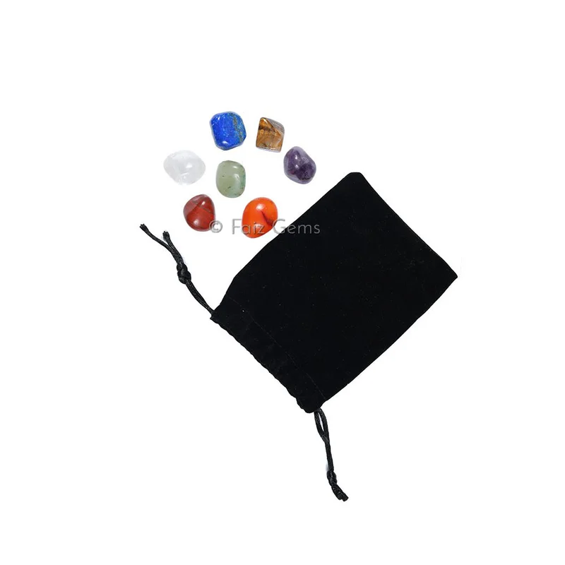 Chakra Tumbled Set With Pouch