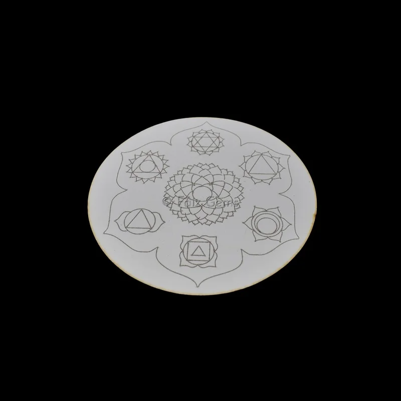 Seven Chakra Symbols White Coaster