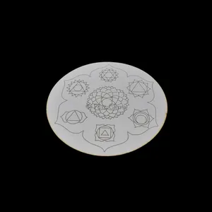 Seven Chakra Symbols White Coaster