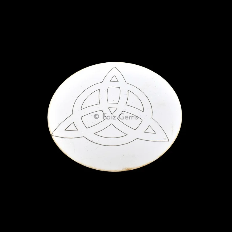 Caltic Engraved Wooden White Coaster