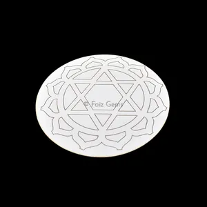 Flower of Life Geometric Wooden White Coaster