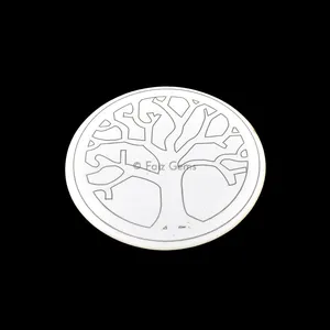 Tree Of Life Engraved Wooden White Coaster