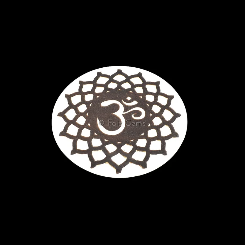 OM Engraved Wooden White Coaster