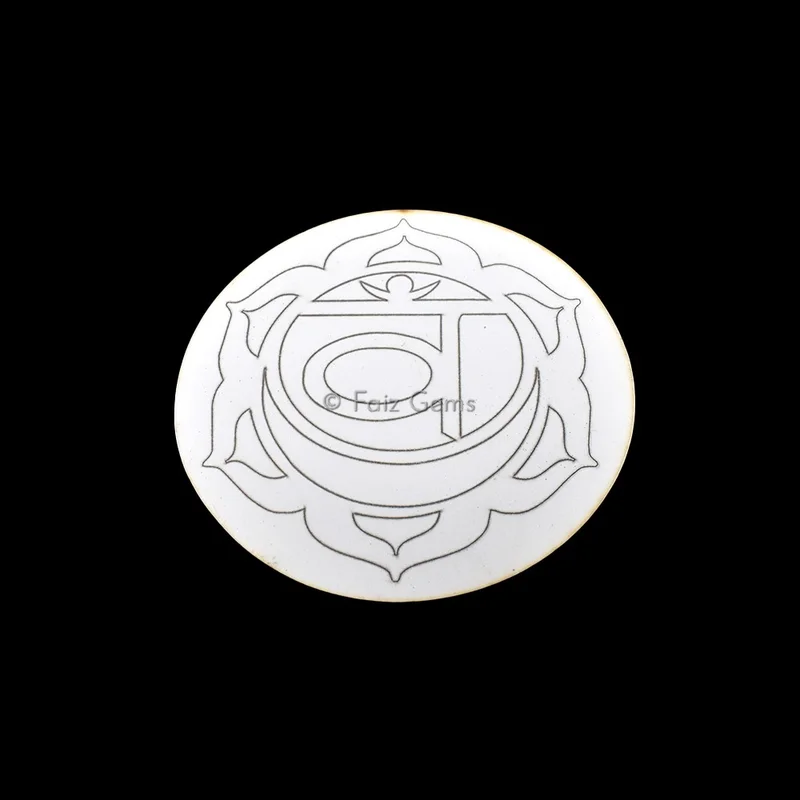 Sacral Chakra Wooden White Coaster