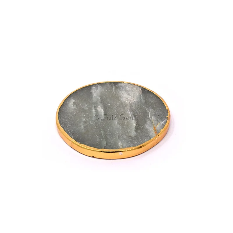 Green Aventurine Electroplated Coaster