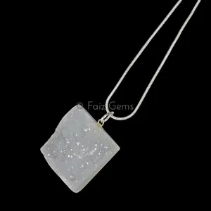 Healing Energy Square Druzy Pendants