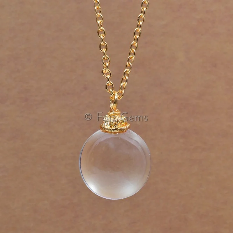 Clear Quartz Ball Pendants