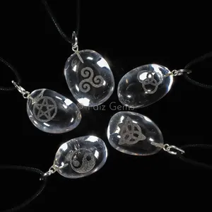 Clear Quartz Reiki Symbol Pendants