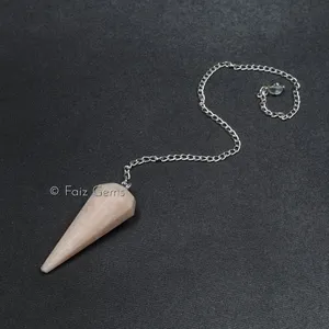 Cream Moonstone 12 Faceted Gemstone Pendulum