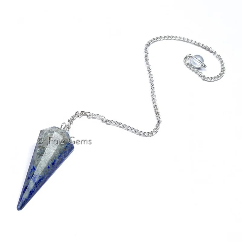 Lapis Lazuli 12 Faceted Gemstone Pendulum
