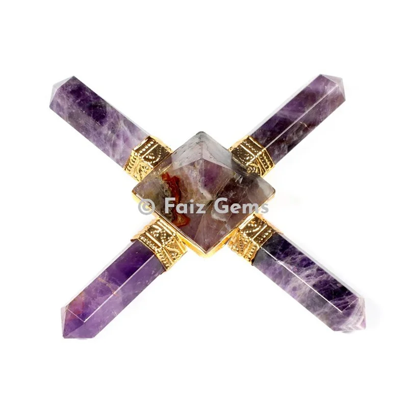 Amethyst Pyramids Generator Gold Plated