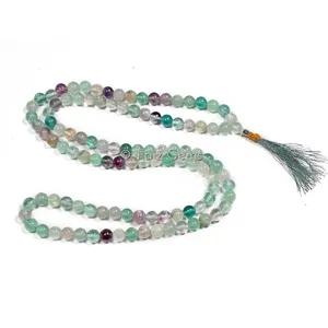 Multi Flourite Gemstone Japa Mala