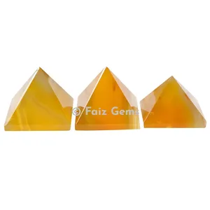 Yellow Onyx Gemstone Pyramids