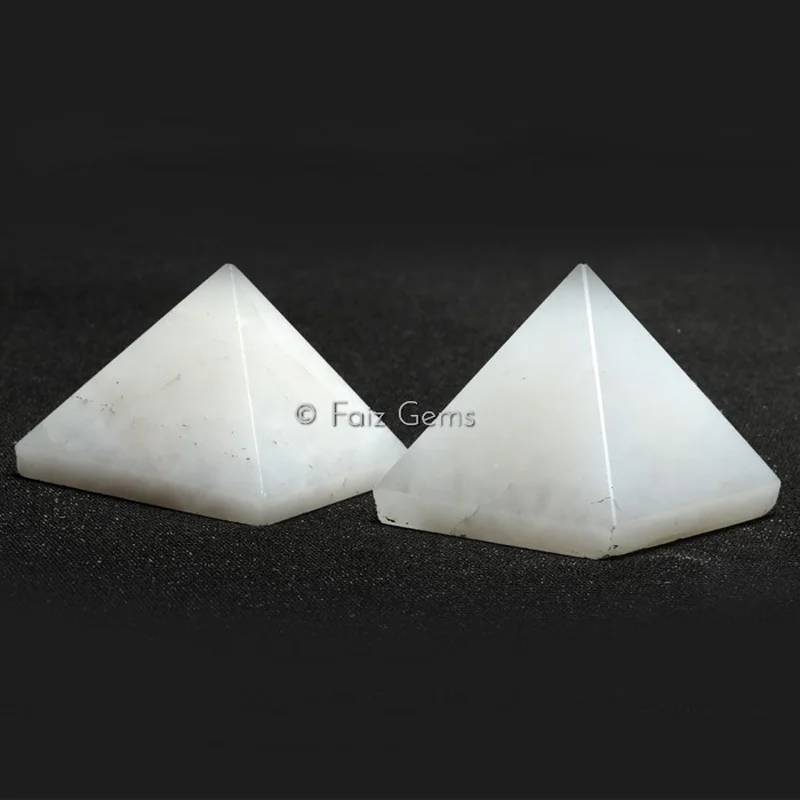 White Agate Gemstone Pyramid