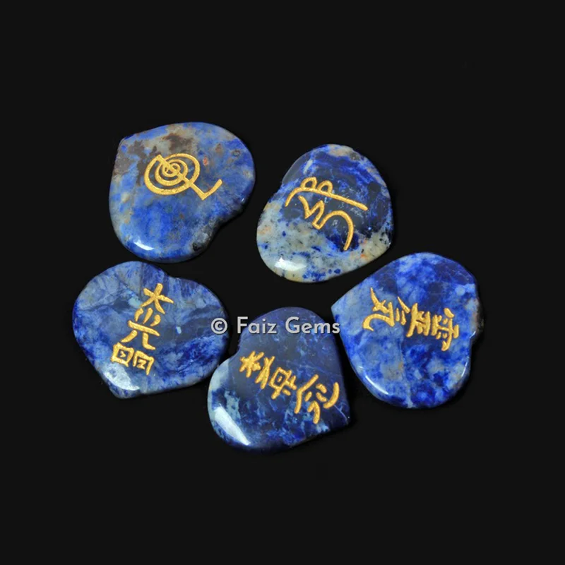Sodalite Reiki Heart Set