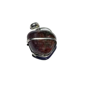 Pink Moss Tumbled Wrap Pendants