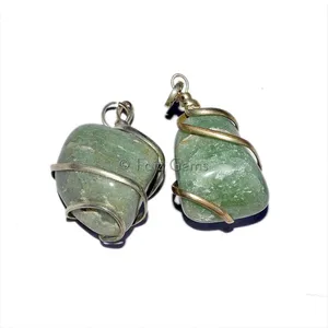 Green Aventurine Wire Wrap Pendants