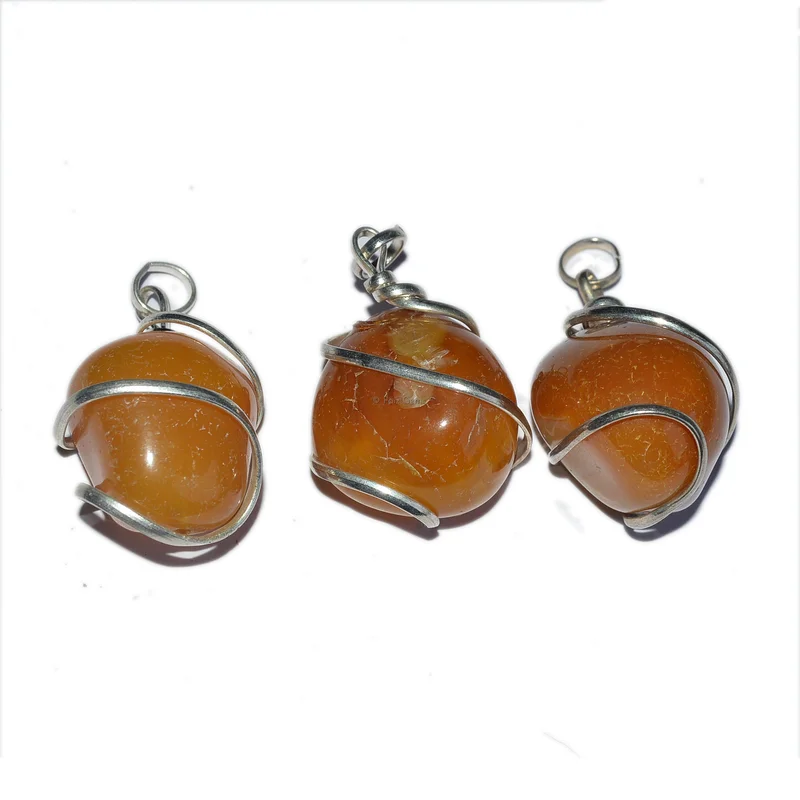 Yellow Onyx Wire Wrap Pendants