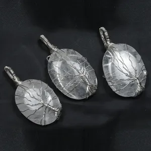 Crystal Quartz Tree of Life Pendants