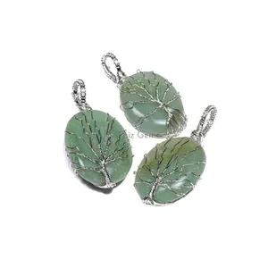 Green Aventurine Tree of Life Pendants
