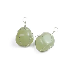 Green Aventurine Wire Wrap Pendants