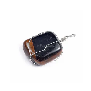 Tiger Eye Wire Wrap Pendants